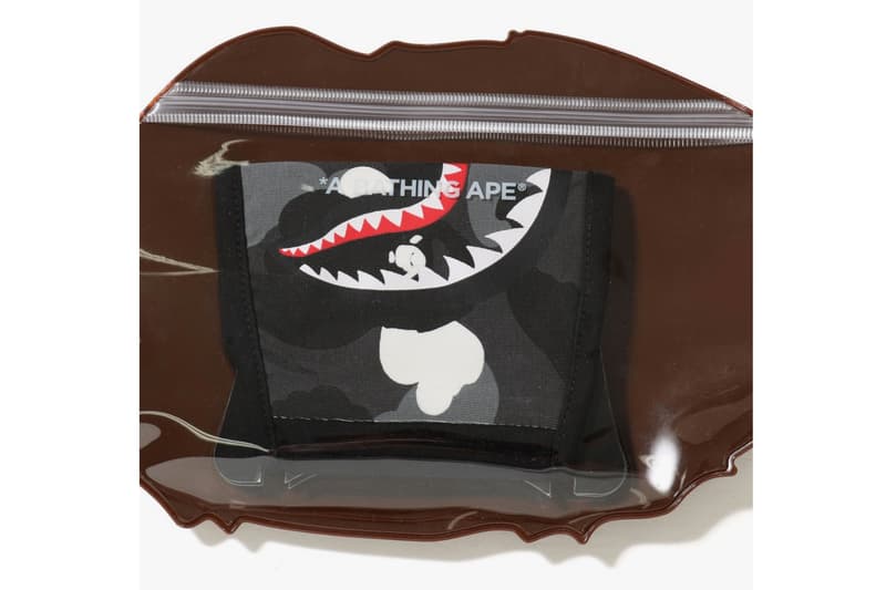 bape city camo shark mask black glow in the dark ape package