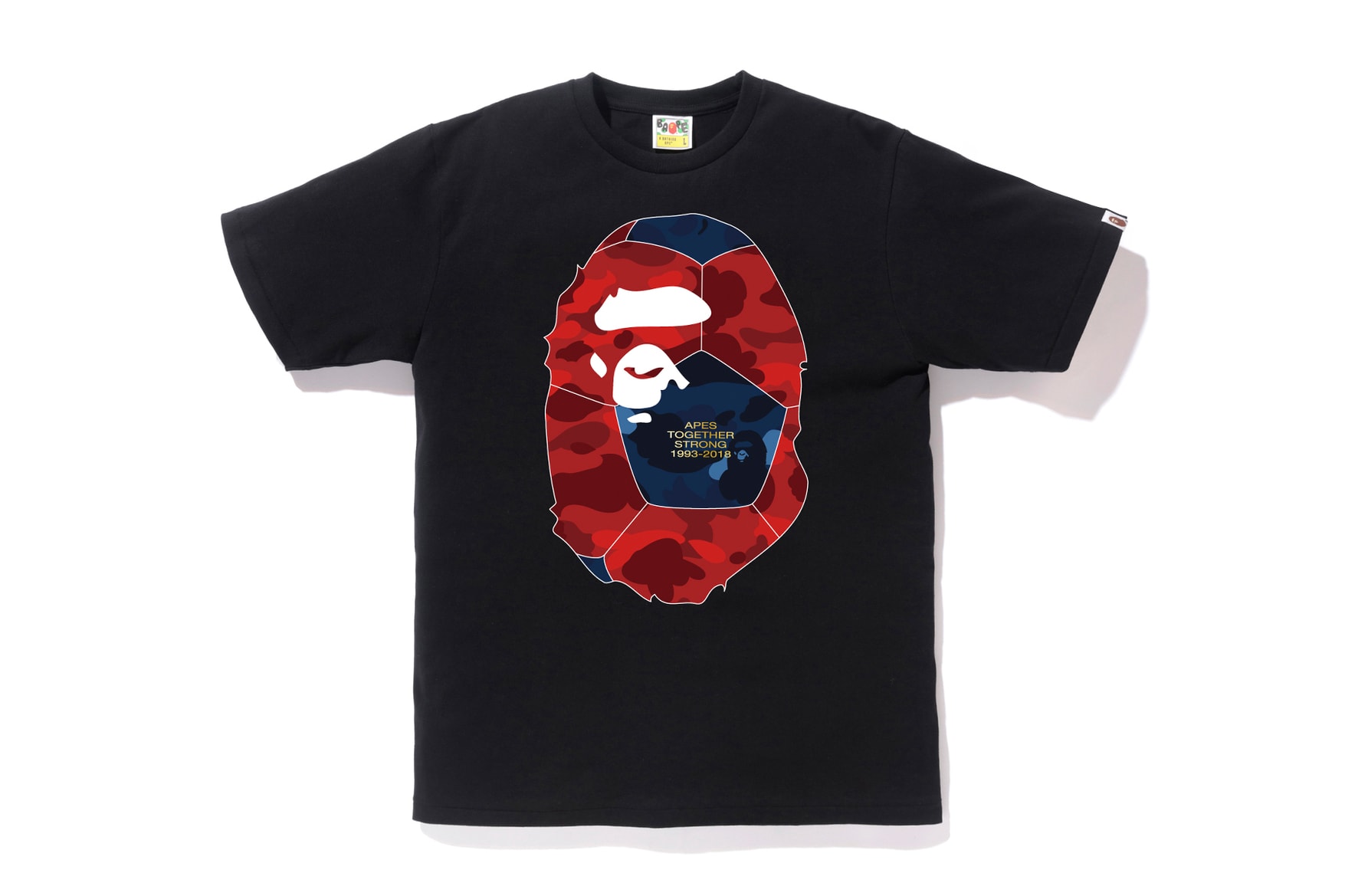 bape football soccer collection black camo tee