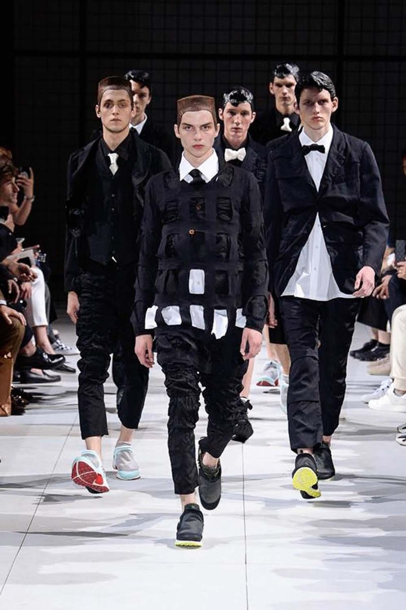 COMME des GARÇONS HOMME Plus nike collaboration spalwart presto boot deconstructed remake menswear spring summer 2019 runway paris fashion week