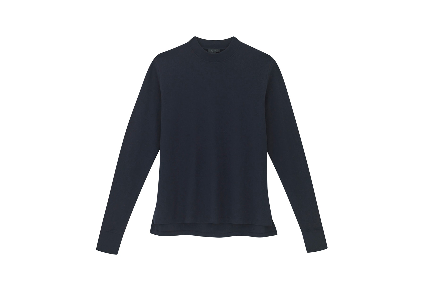 COS Soma collection navy roll neck sweater