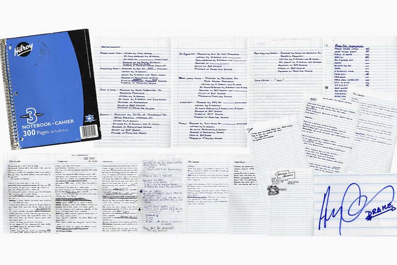 Drake notebook handwritten lyrics 'Room for Improvement' Mixtape Auction 2006 sale Toronto rapper Nickelus F