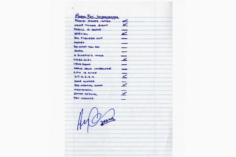 Drake notebook handwritten lyrics 'Room for Improvement' Mixtape Auction 2006 sale Toronto rapper Nickelus F