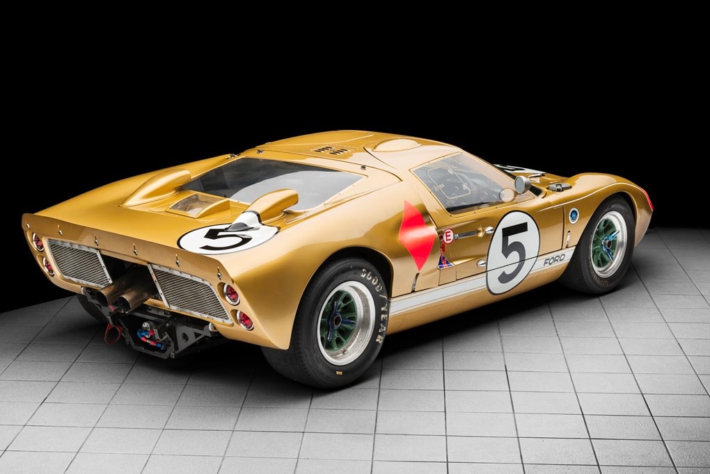 Ford GT40 Gold RM Sotheby's Auction racing race car 1966 24 Hours of Le Mans third place Ronnie Bucknum Dick Hutcherson Holman Moody racing team automotive