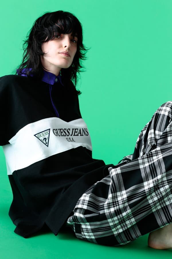 GUESS GREEN LABEL monkey time beauty youth united arrows Spring Summer 2018 Collaboration tee shirt polo logo rugby