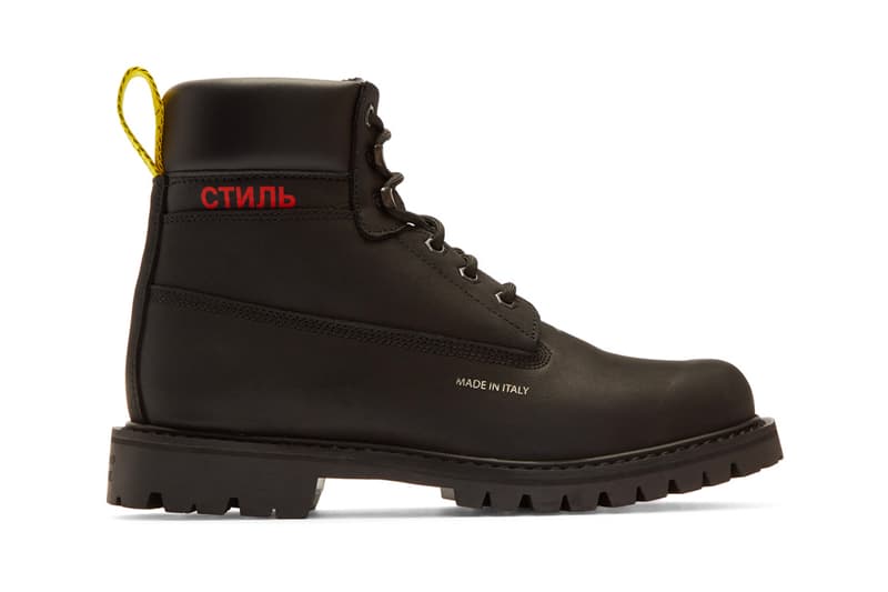 Heron Preston Fall Winter 2018 Boots black python snakeskin release info