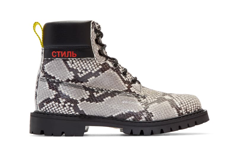 Heron Preston Fall Winter 2018 Boots black python snakeskin release info