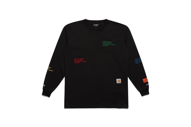 heron preston public figure fall winter 2018 collaboration carhartt wip black sweater logo