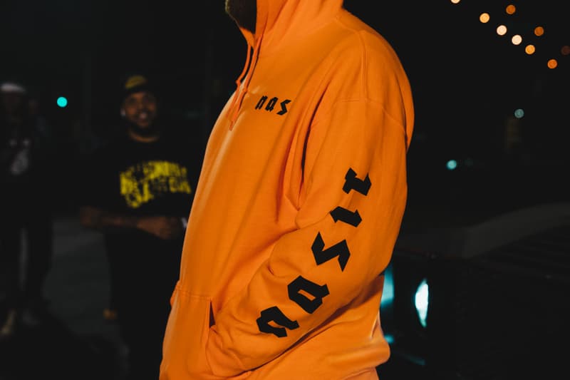 hypebeast nas nasir listening party kanye west merch hoodie digital album orange