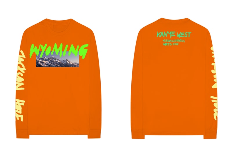 Kanye West YE Wyoming Listening Party Merch Release Jackson Hole T Shirt Long sleeve Hoodie black orange white pink