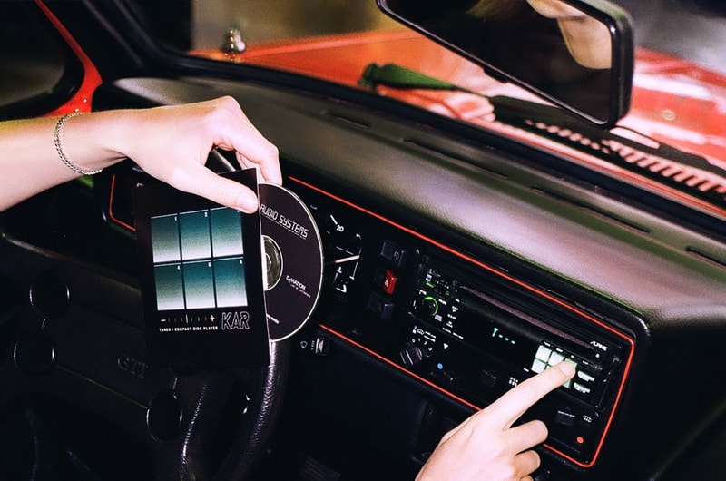 L'Art de L'automobile KAR AUDIO SYSTEMS Lookbook collection collaboration Deviation playlist pins tee shirt sticker pack june 22 23 2018 drop release date info Alpine 7800 radio benji b