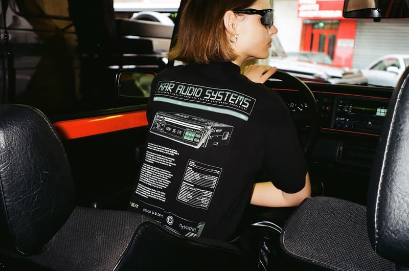 L'Art de L'automobile KAR AUDIO SYSTEMS Lookbook collection collaboration Deviation playlist pins tee shirt sticker pack june 22 23 2018 drop release date info Alpine 7800 radio benji b