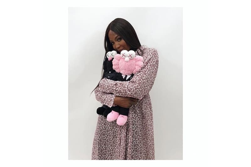 Kim Jones KAWS Dior Homme Pink BFF Plush Collaboration Bella Hadid Naomi Campbell stephen jones millinery Kate Moss Skepta A$AP Rocky Victoria Beckham Kim Kardashian alexandre arnault