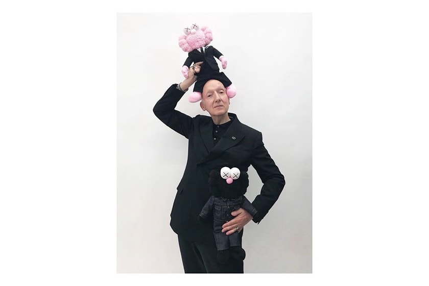 Kim Jones KAWS Dior Homme Pink BFF Plush Collaboration Bella Hadid Naomi Campbell stephen jones millinery Kate Moss Skepta A$AP Rocky Victoria Beckham Kim Kardashian alexandre arnault
