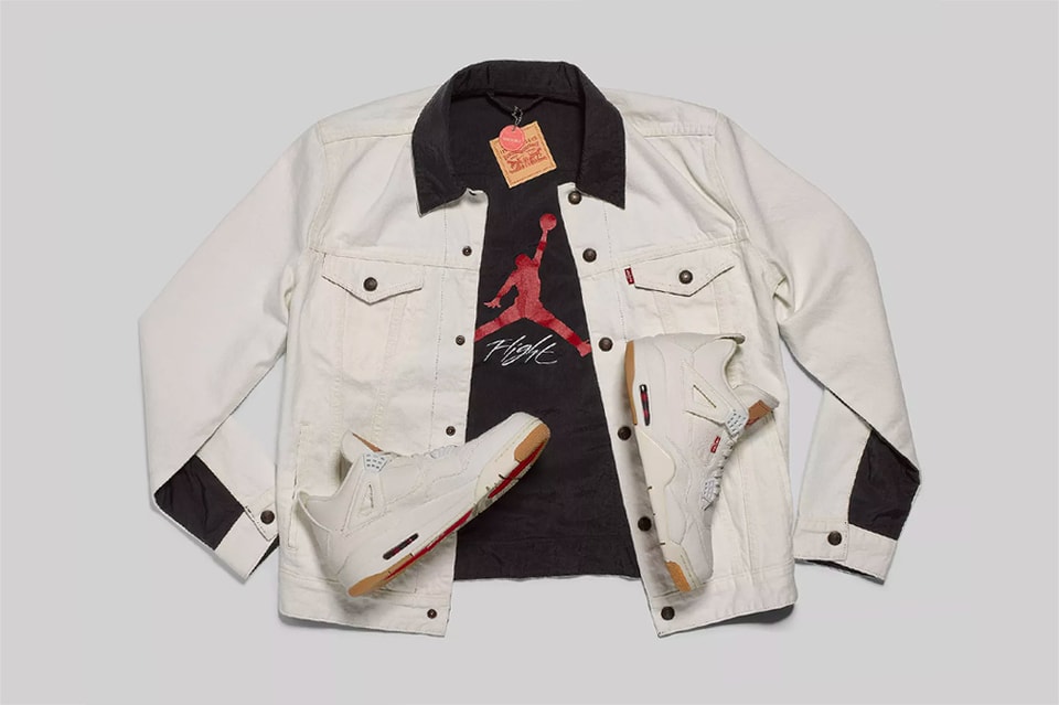 Salida Pocos Cenagal Levi's & Jordan Brand White & Black Denim Jacket | Hypebeast