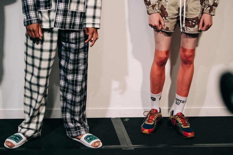 Liam Hodges Spring/Summer 2019 London Fashion Week Men's Backstage Fashion Week Fila Closer Look