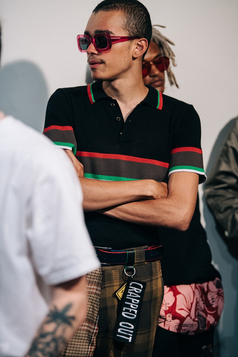 Liam Hodges Spring/Summer 2019 London Fashion Week Men's Backstage Fashion Week Fila Closer Look
