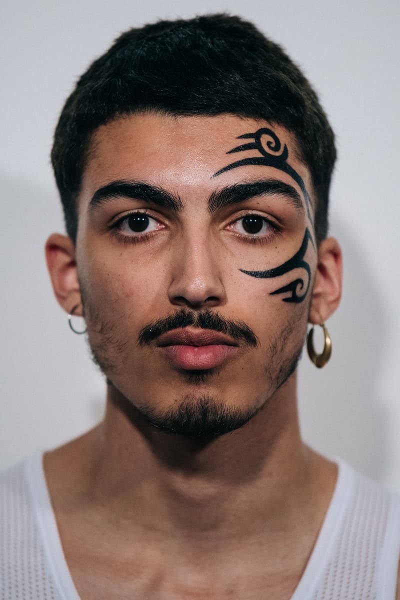 Liam Hodges Spring/Summer 2019 London Fashion Week Men's Backstage Fashion Week Fila Closer Look