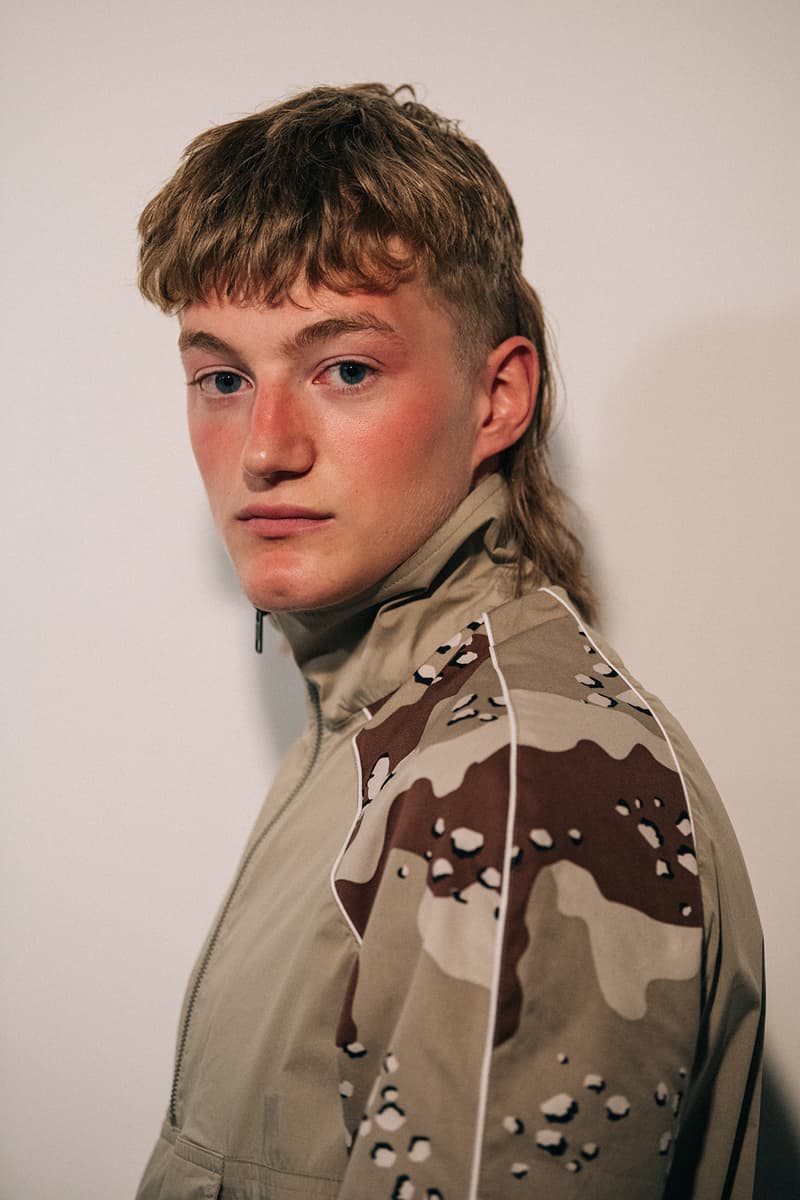 Liam Hodges Spring/Summer 2019 London Fashion Week Men's Backstage Fashion Week Fila Closer Look