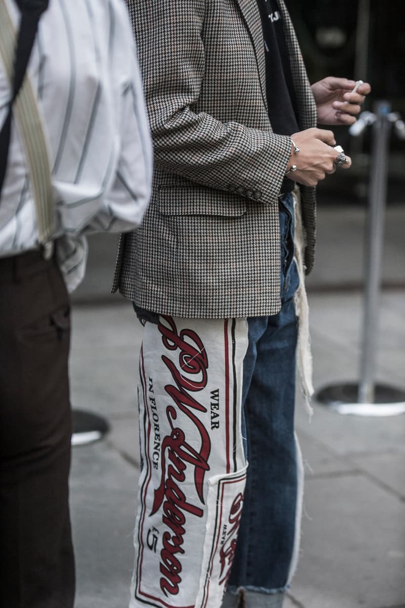 London Fashion Week Men's Spring/Summer 2019 SS19 Street Style Snaps Balenciaga Burberry Liam Hodges A-COLD-WALL* J.W. Anderson Raf SImons Dior Homme B22 Triple S Nike Air Monarch