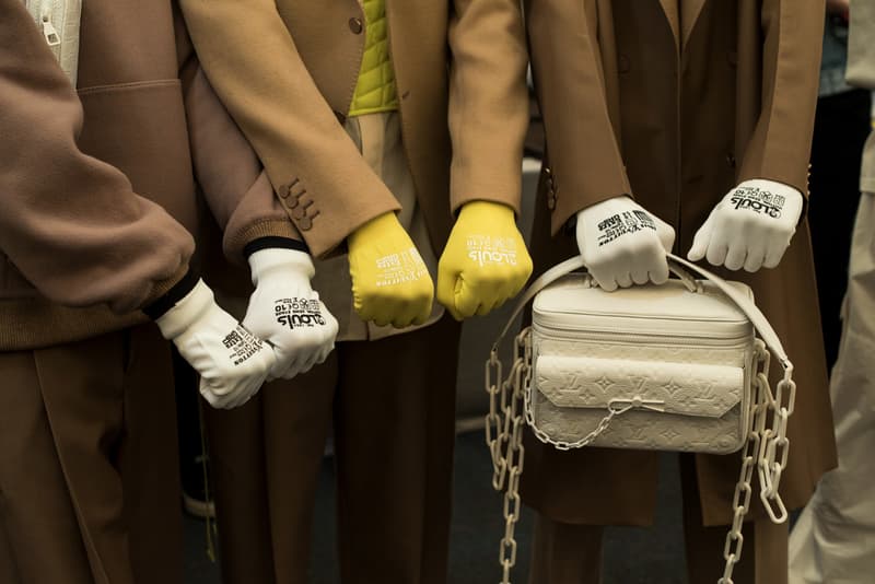 Louis vuitton spring summer 2019 backstage runway show collection virgil abloh debut premiere first accessories bags shirt tee coat fur