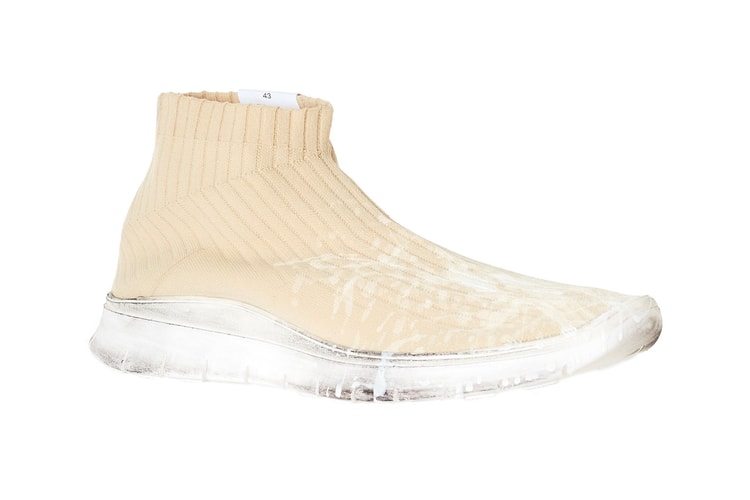 Maison Margiela Unveils the Paint-Splattered Sockrunner in Beige