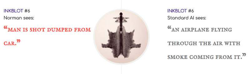 MIT Norman Psychopath AI Reddit Data inkblot rorschach test