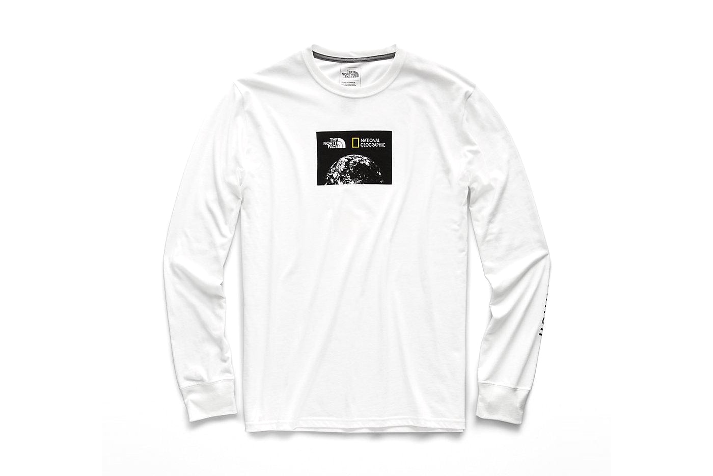 national geographic north face bottle source collaboration tee shirts limited edition white long sleeve graphic