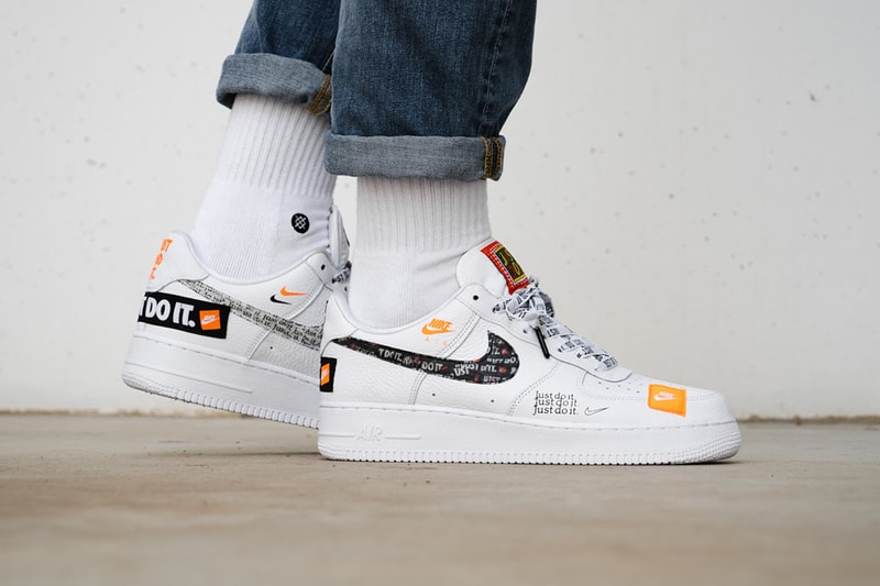 nike air force 1 low just do it pack on foot nike sportswear 2018 june