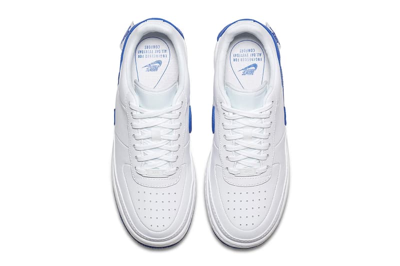 Nike Air Force 1 low Jester royal white sneaker deconstructed the 1s reimagined leather blue footwear sneakers release