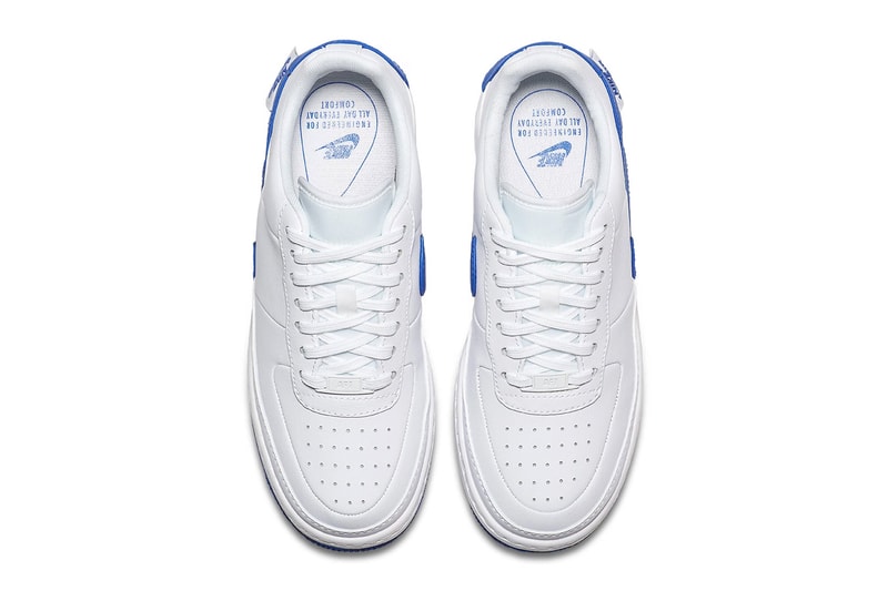 Nike Air Force 1 low Jester royal white sneaker deconstructed the 1s reimagined leather blue footwear sneakers release