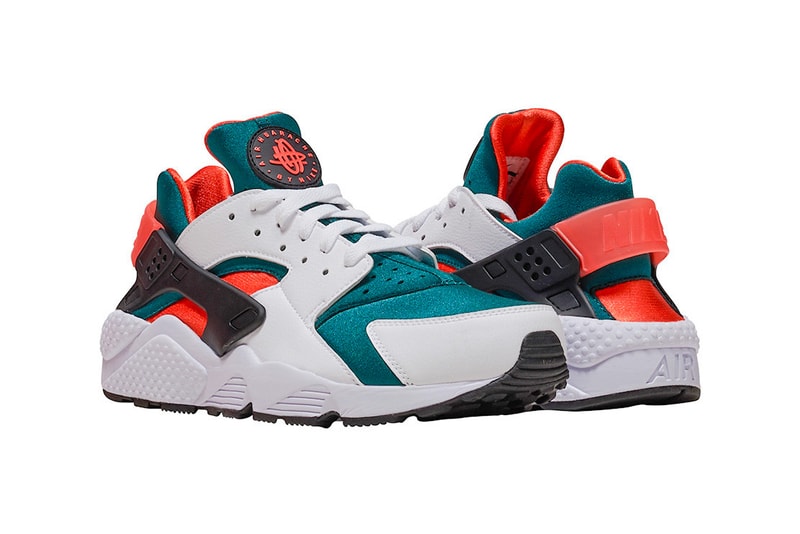 Nike Air Huarache "Miami Hurricanes" Release date available now sneaker rainforest green wild mango orange