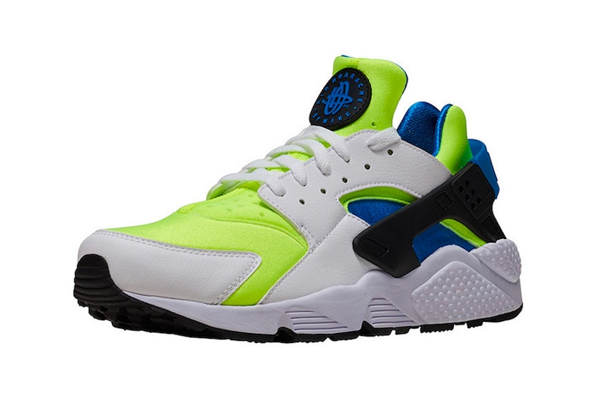 Nike Air Huarache “Scream Green” Release info Volt Photo Blue OG colorway sneaker footwear purchase price