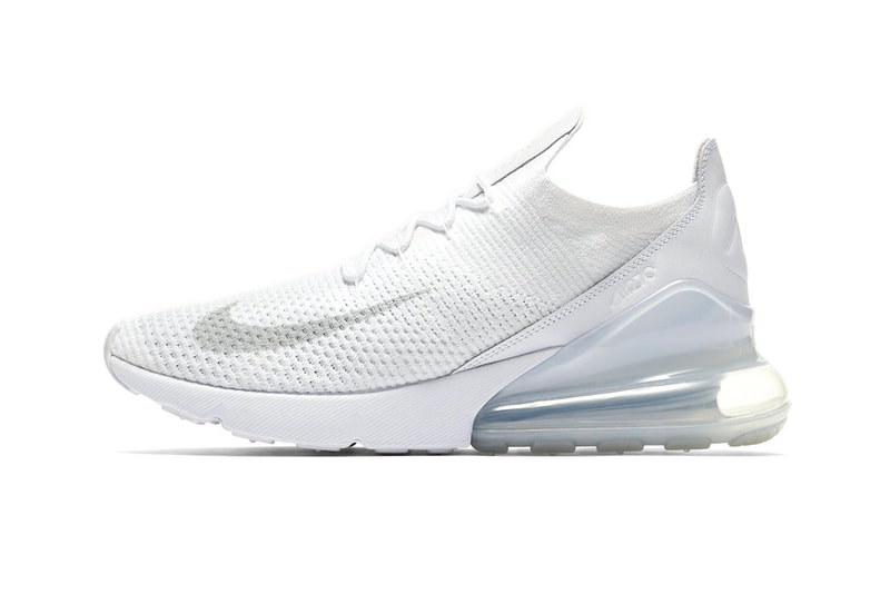 Nike Air Max 270 Flyknit Triple White grey release info sneakers footwear