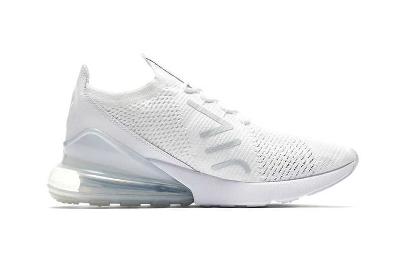 Nike Air Max 270 Flyknit Triple White grey release info sneakers footwear