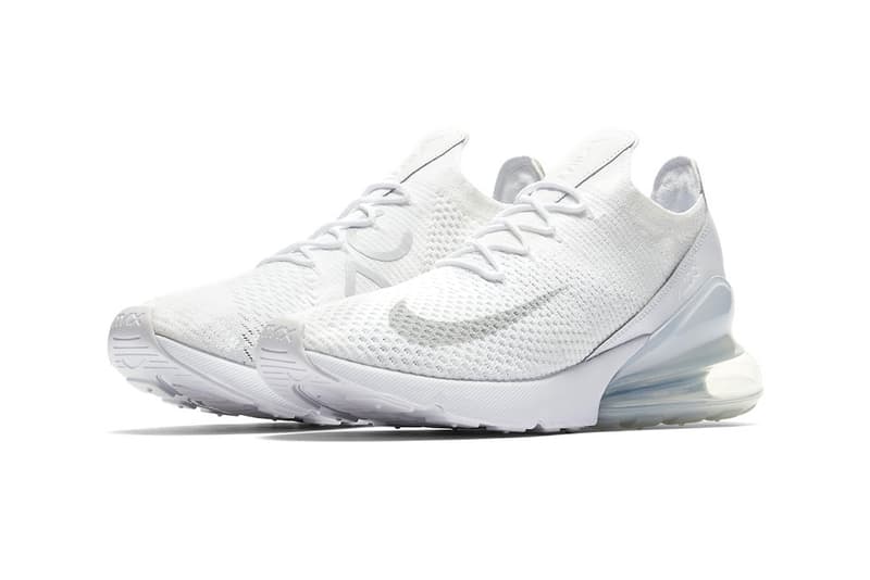 Nike Air Max 270 Flyknit Triple White grey release info sneakers footwear