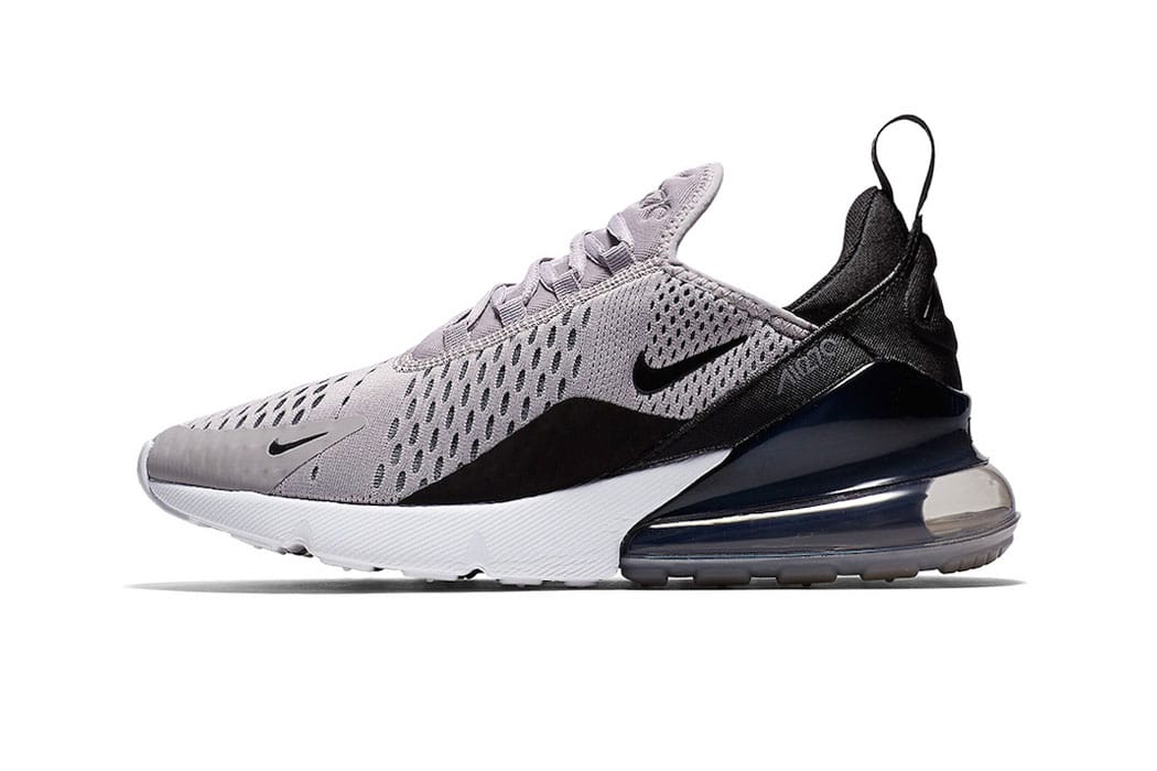 nike light grey air max 270 trainers
