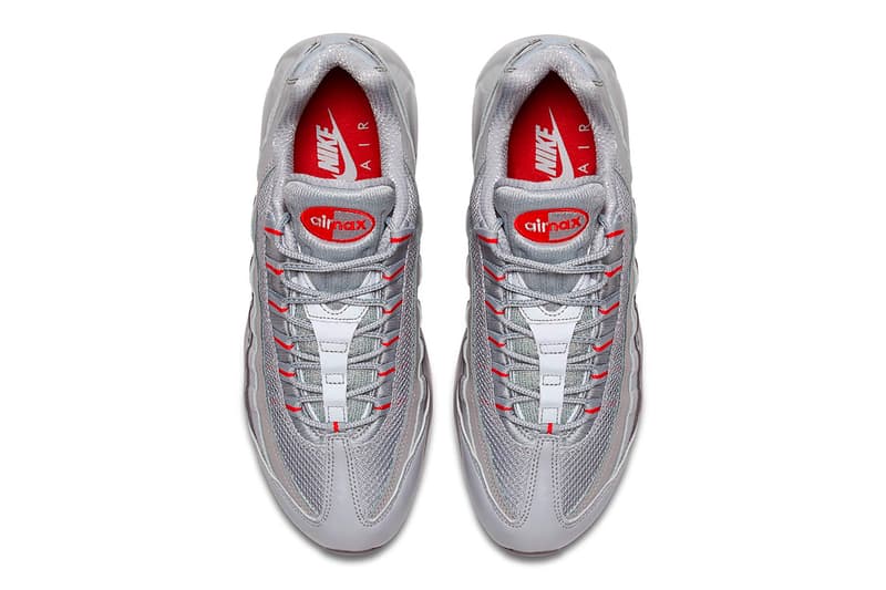 Nike Air Max 95 grey red gradient Silver Bullet silver red colorway retro sneaker footwear