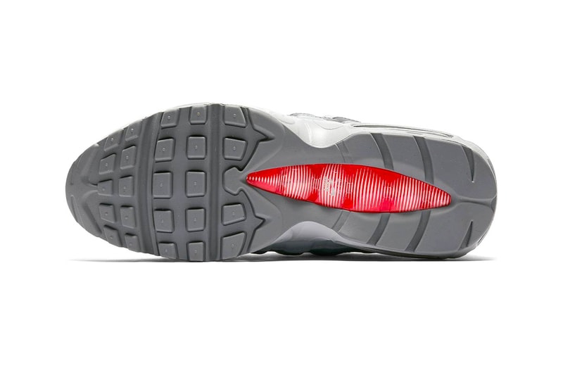 Nike Air Max 95 grey red gradient Silver Bullet silver red colorway retro sneaker footwear