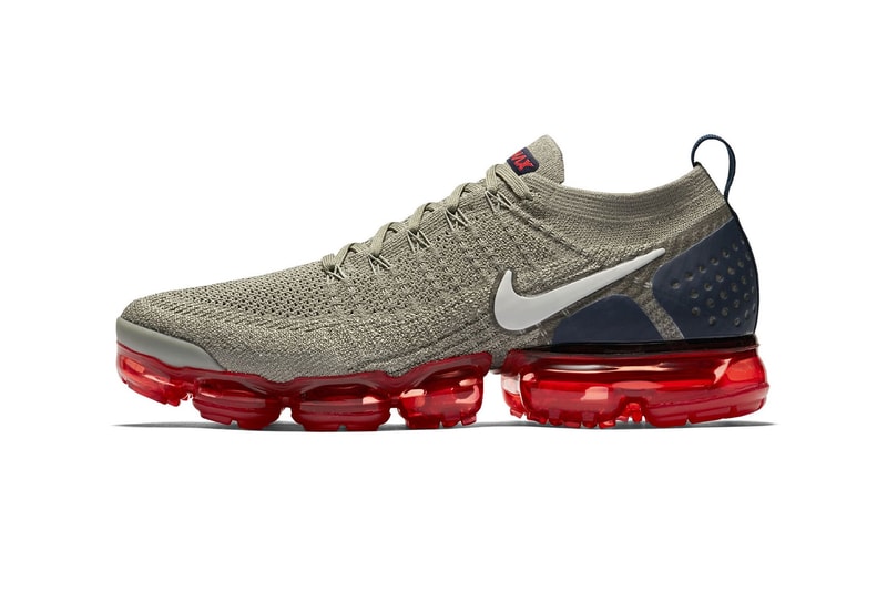 Nike Air VaporMax 2 Neutral Olive navy red june july 2018 release date info drop sneakers shoes footwear