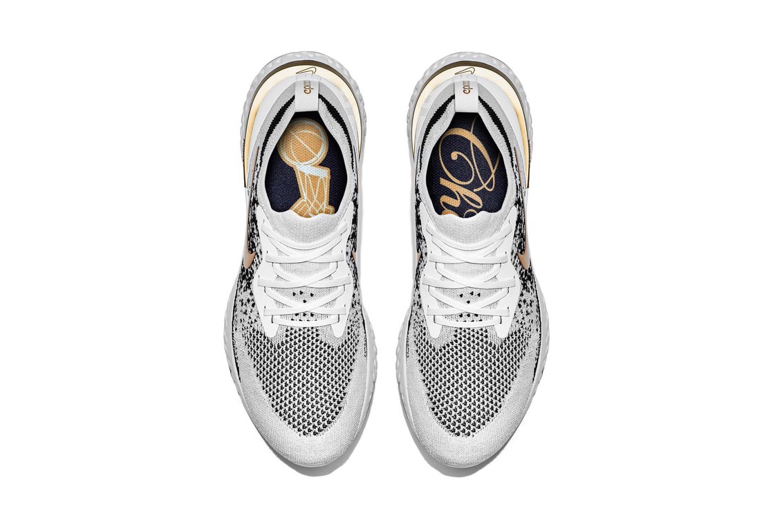 Nike Epic React Flyknit Golden State Warriors PE 2018 NBA Championship Art of a Champion Pack sneakers