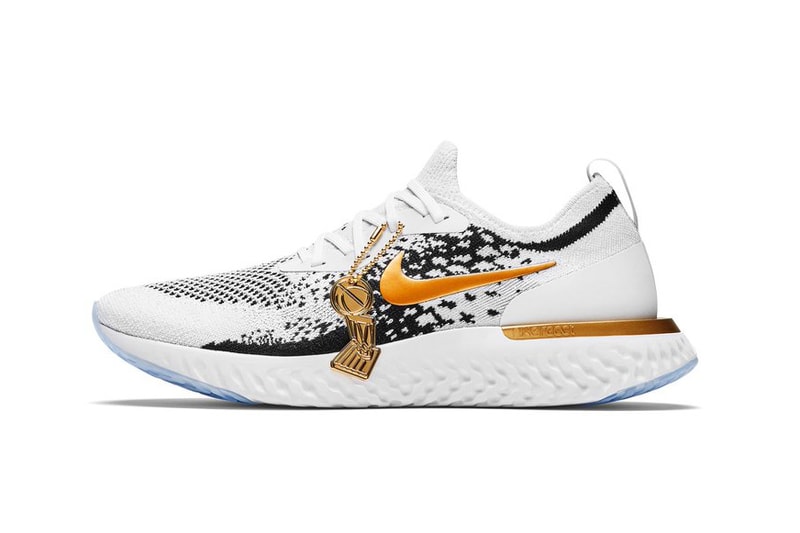 Nike Epic React Flyknit Golden State Warriors PE 2018 NBA Championship Art of a Champion Pack sneakers