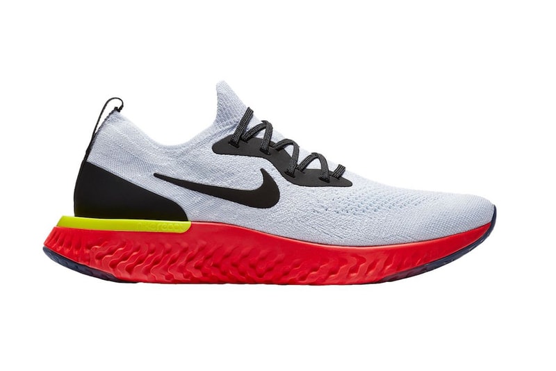 Nike Epic React Flyknit True White Black Pure Platinum Bright Crimson Volt release info sneakers footwear