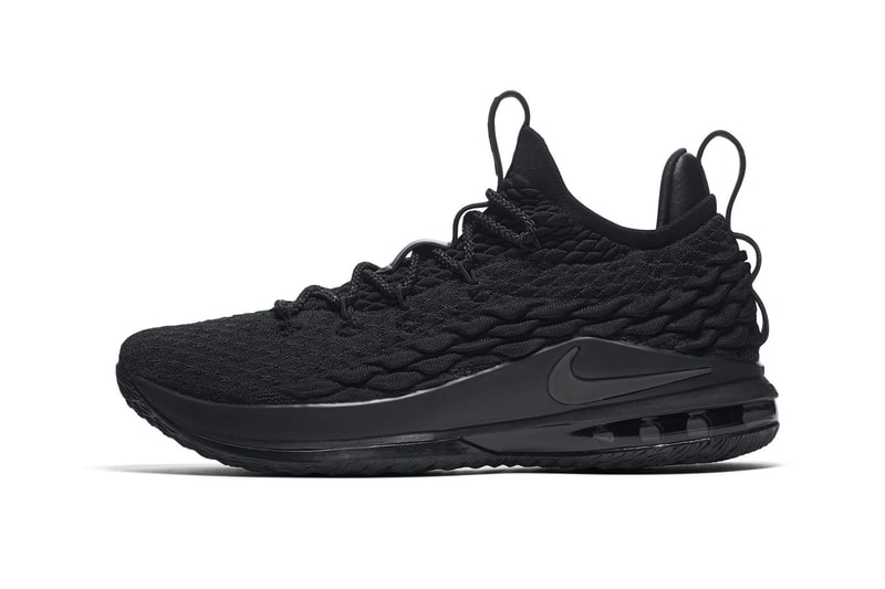 Nike LeBron 15 Low triple black lebron james nike basketball 2018 footwear