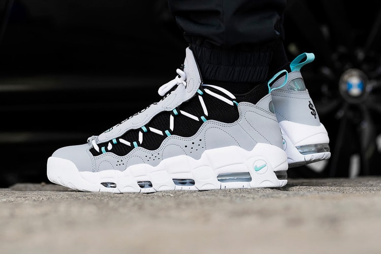 Here's an On-Feet Look at the Nike Air More Money "Island Green"