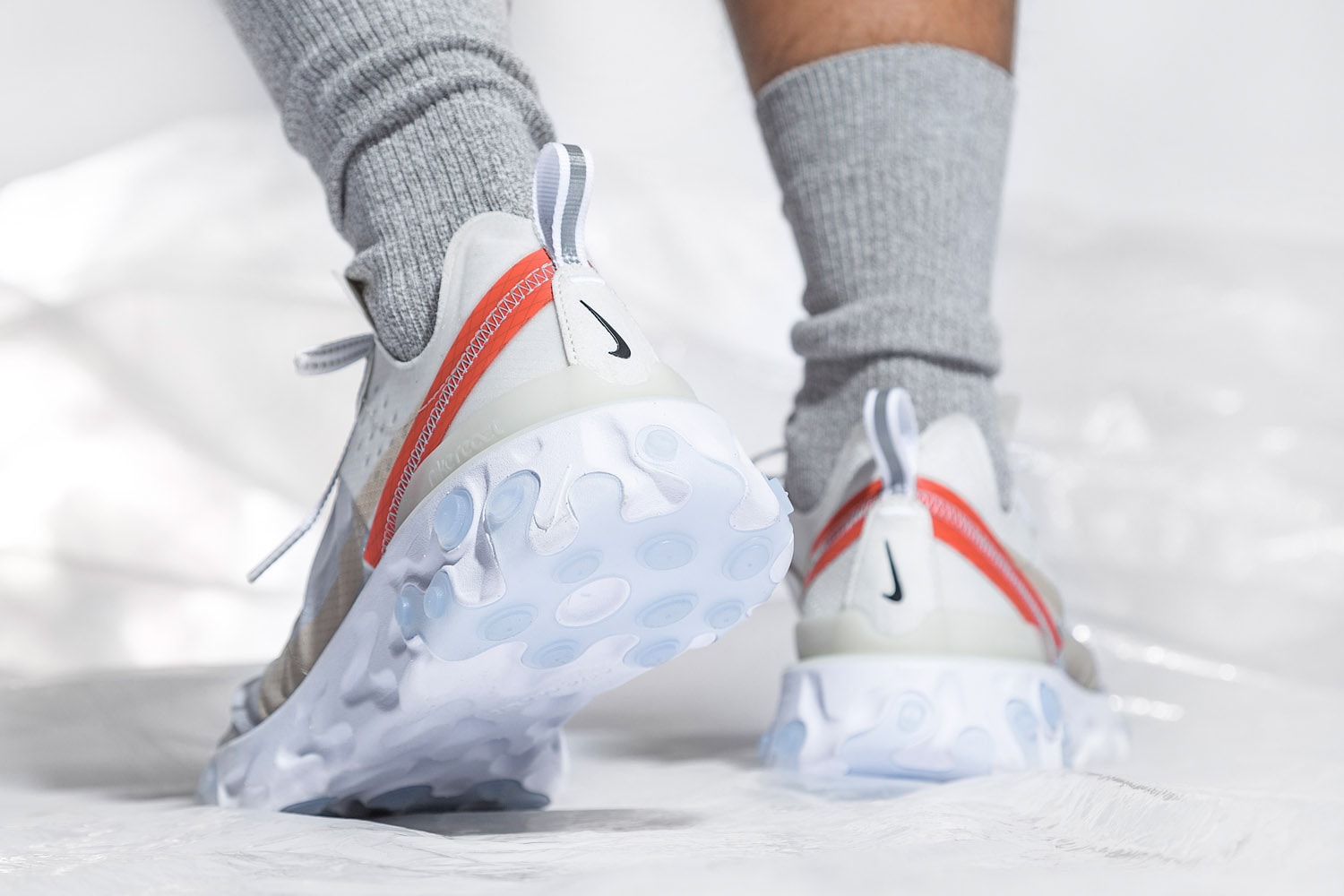Nike React Element 87 On Foot Look Sail Light Bone Anthracite Black Release Info General