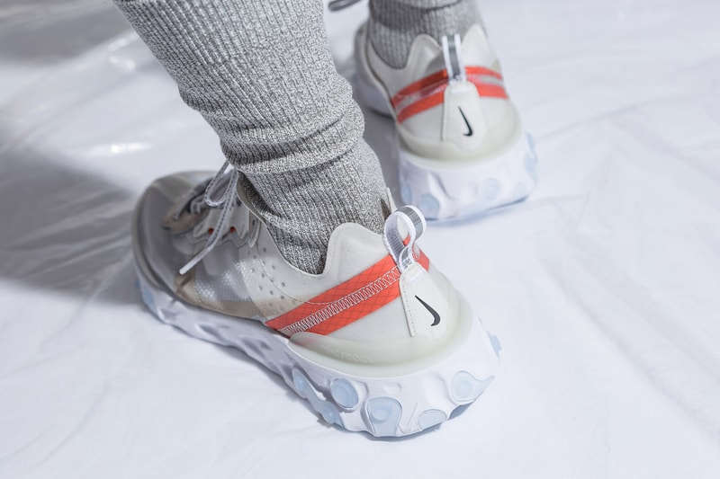 Nike React Element 87 On Foot Look Sail Light Bone Anthracite Black Release Info General