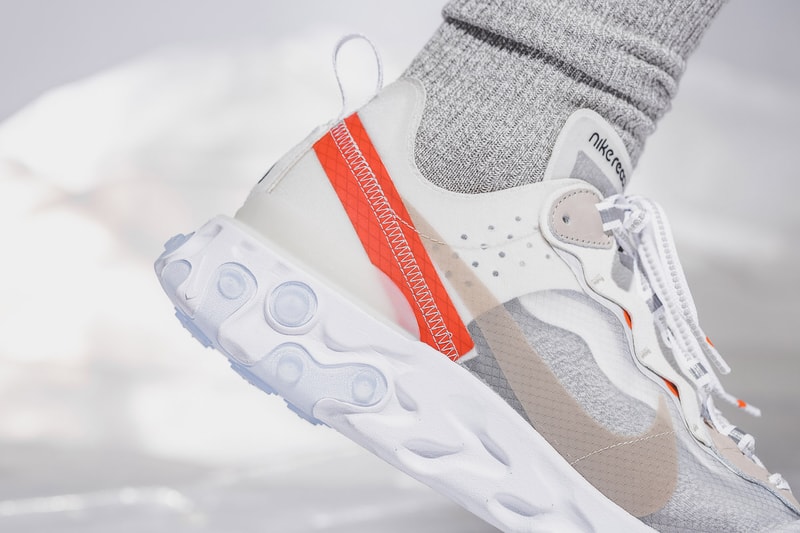 Nike React Element 87 On Foot Look Sail Light Bone Anthracite Black Release Info General