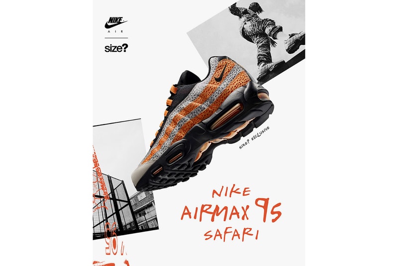 Size? Nike Air Max 95 Safari Release Details Tinker Hatfield Ostrich Skin Grey Black Orange Carrot Waves How to Buy Cop Purchase Information