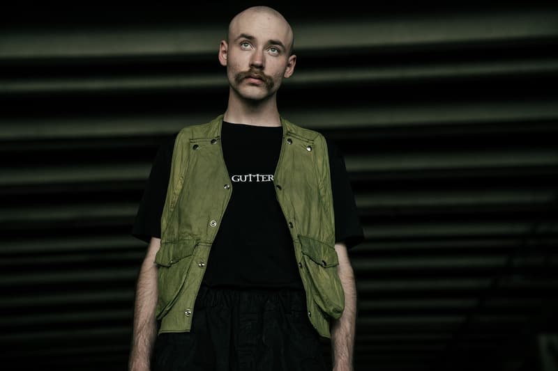 Notre x Gutter Collaboration Lookbook Black Green Colorways T-Shirts Trousers Jackets