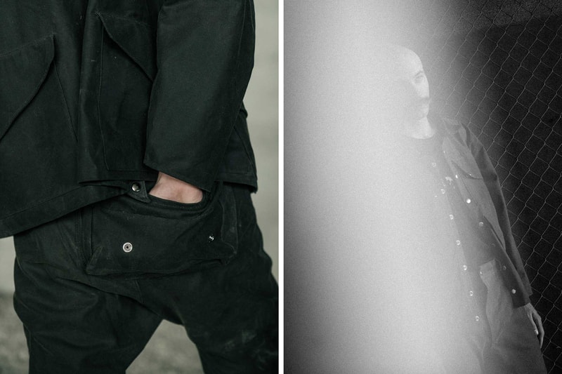 Notre x Gutter Collaboration Lookbook Black Green Colorways T-Shirts Trousers Jackets